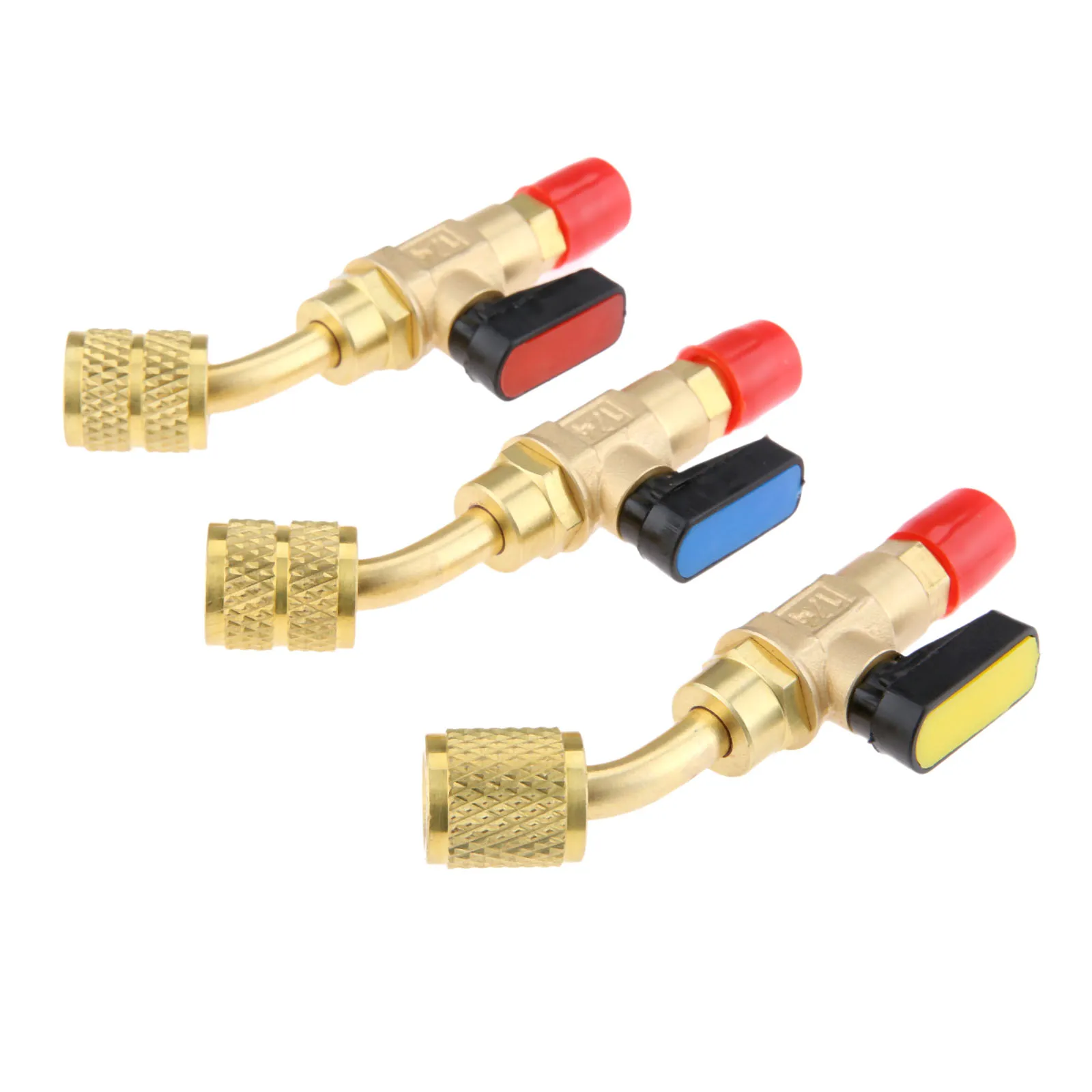 Yetaha 3 шт. угловой ручной запорный клапан 1/4 &quotSAE 5/16&quot SAE тип адаптера с шаровым