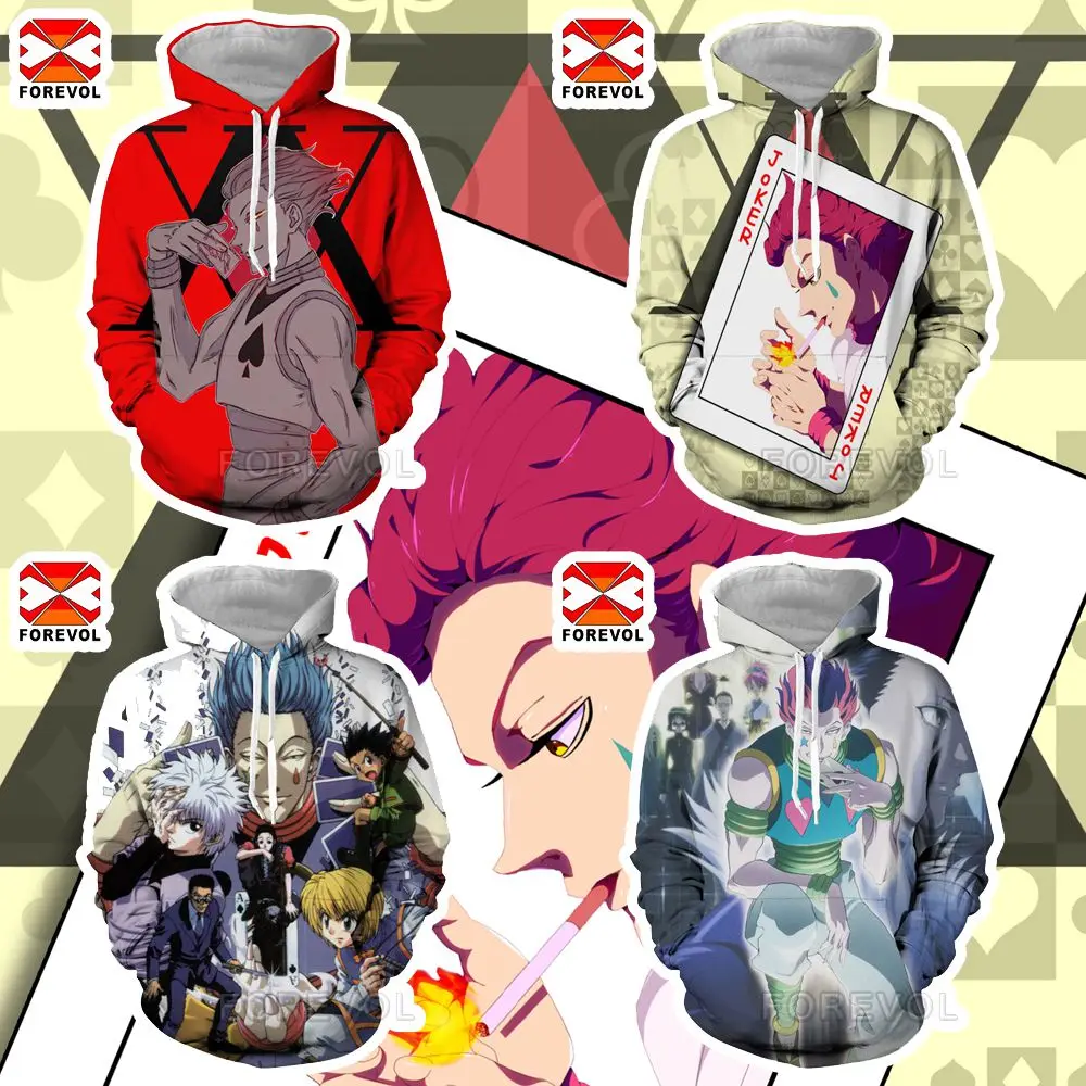 

Худи для косплея аниме hunter x Hisoka hunter, куртка с 3D-принтом в стиле панк, толстовка, рубашки, брюки, топы, уличная одежда для мужчин и женщин