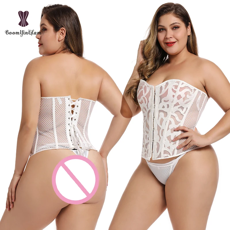 See Through Body Shapewear Hollow Out Bridal Corset Top Sexy Women Corsets And Bustier Plus Size Corselet To Wear Out Lingerie