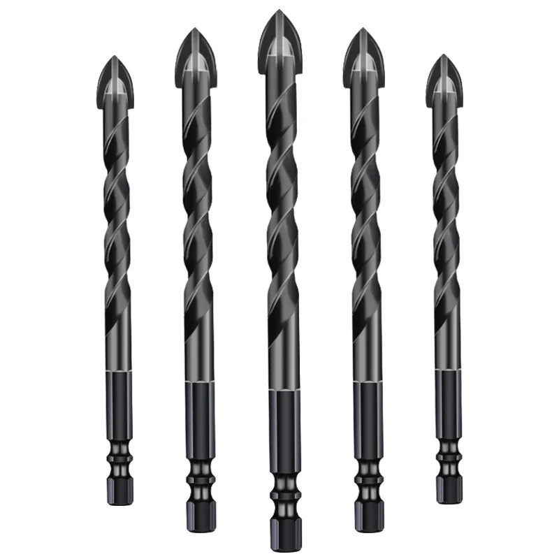 

5Pcs 5/6/8/10/12mm Hex Cross Triangle Drill Bit Hard Alloy Drill Bit Tool For All Ceramic Vitrified Tile Glass Marble Granite
