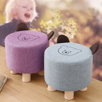 Stool under stool wood stool small stool children stool children's stool children's stool bathroom drawings beading seat cushion or floor stool small wooden stool with cotton and linen cover