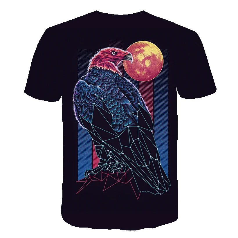 

2021 New Flying Eagle Printed 3D T-shirt Men Women short sleeve Hip Hop Funny Eagle T shirt Boys Girls Tee Shirts Homme fashion
