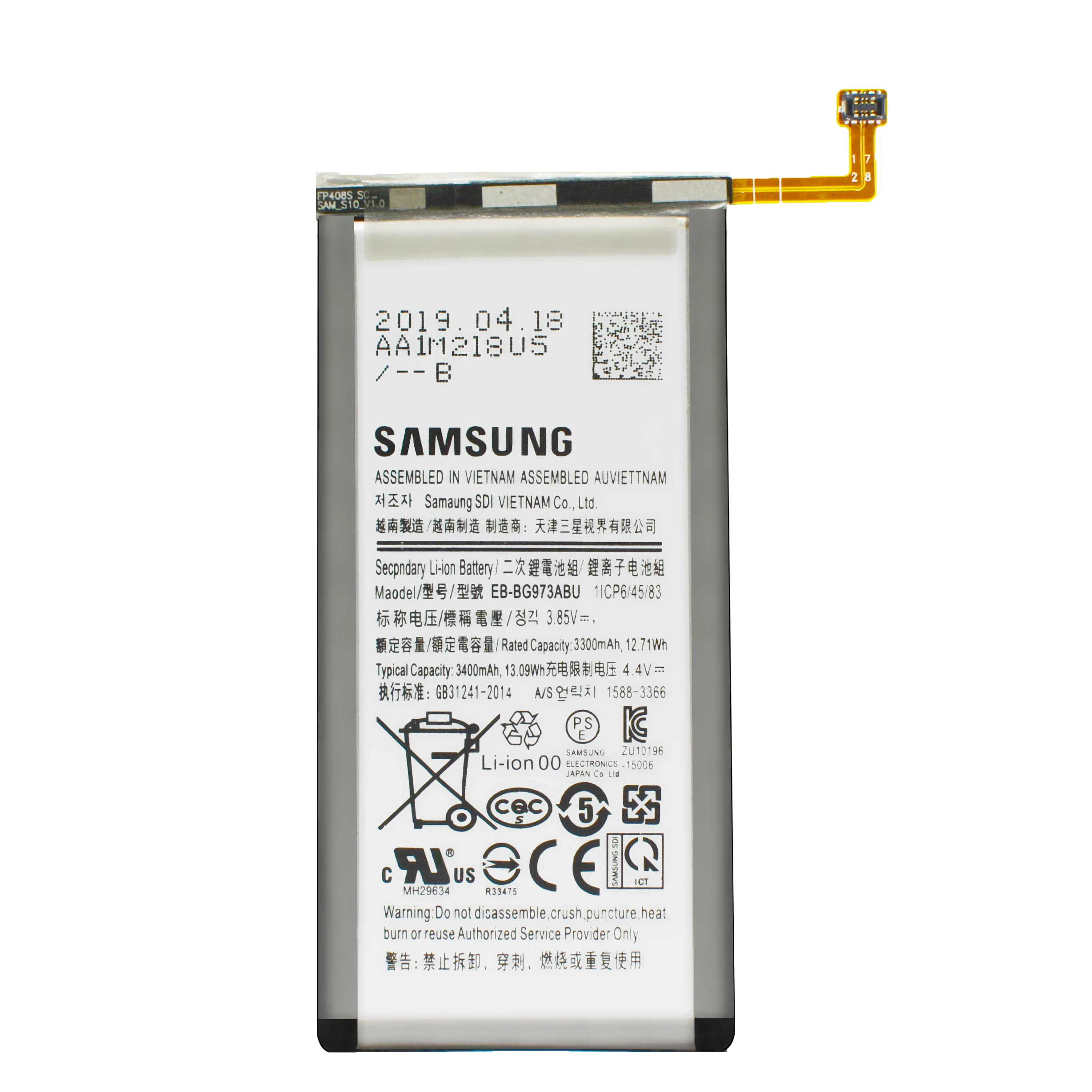 Оригинальная Аккумуляторная батарея для Samsung Galaxy S10 X EB BG973ABU G973F G973U G973W G9730 сменная