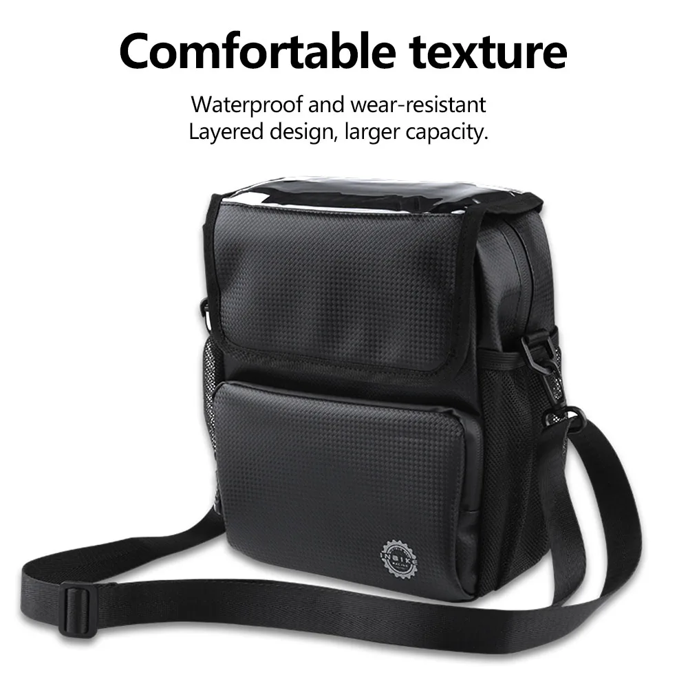 inbike handlebar bag bicycle bags frame pannier touchscreen front cell mobile phone bag waterproof shoulder bag bike accessories free global shipping