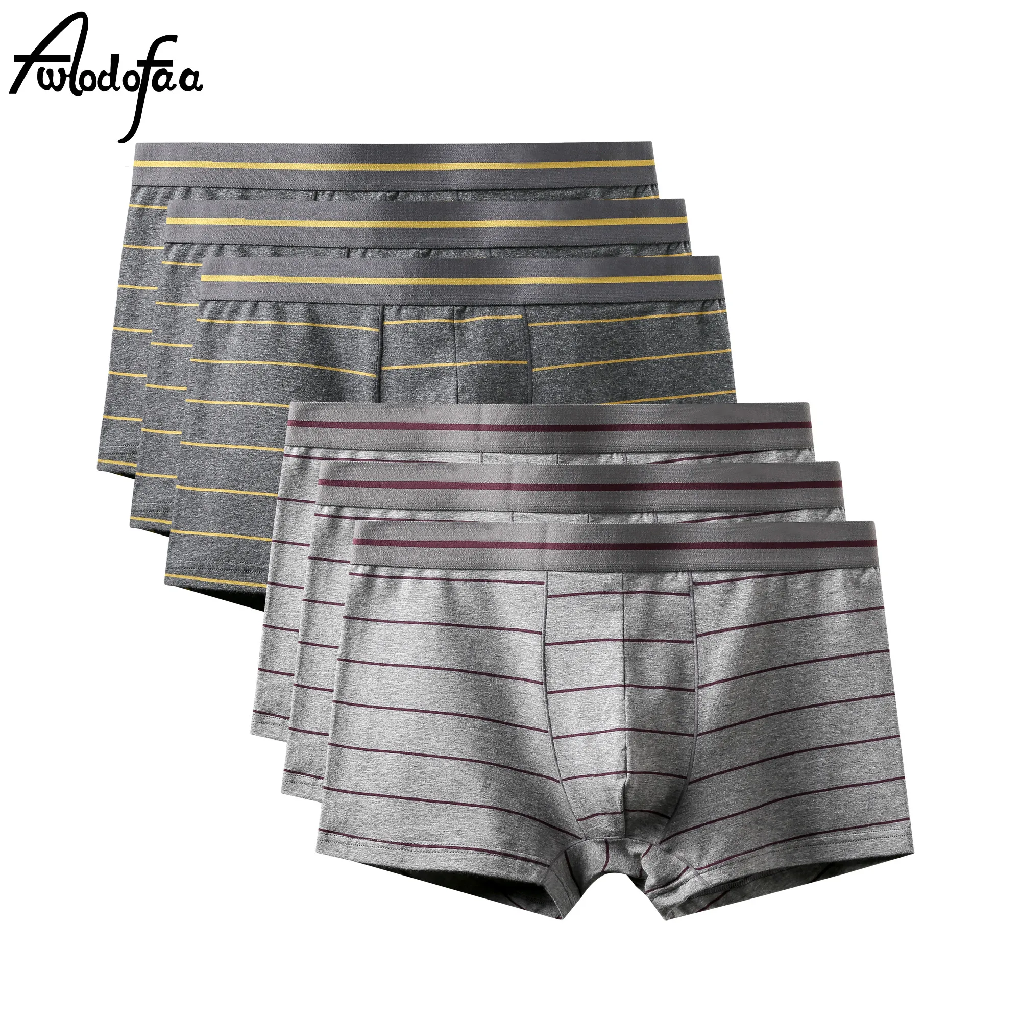 

Трусы-боксеры мужские 6 шт./лот, брендовые модные хлопковые, с U-образным карманом, пикантные трусы, шорты, нижнее белье