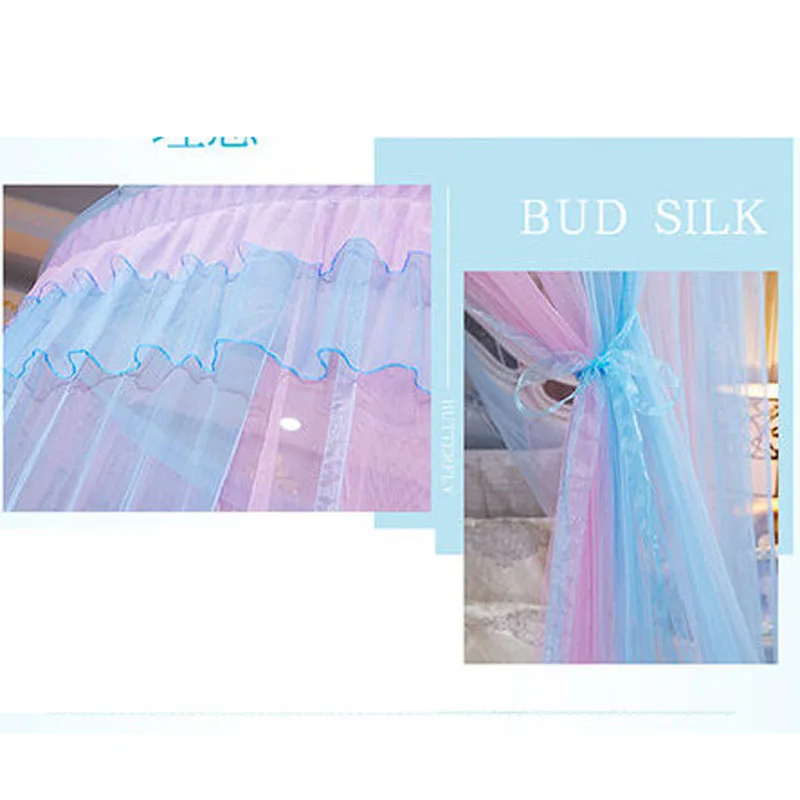 

Stitching Color Single Door Hung Dome Mosquito Net Diameter 1.5m Large Canopy Bed Curtain 1.8m 2.0m Bed Mosquito Net Bed Tent