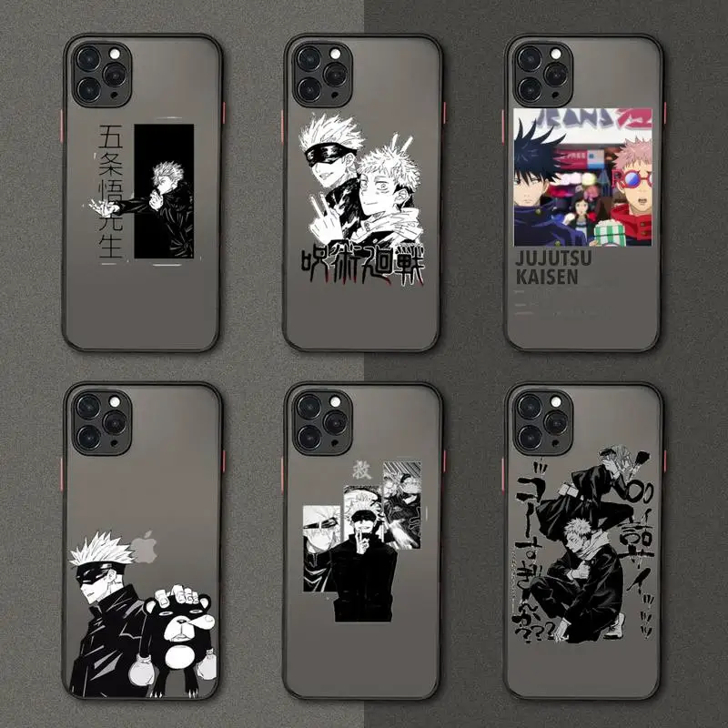 

Jujutsu Kaisen Anime Cartoon Phone Case matte transparent For iphone 7 8 11 12 plus mini x xs xr pro max cover