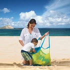 Портативный пляжная сумка складная сетка сумки для плавания детская игрушка для пляжа корзины сумка для хранения, флисовая верхняя одежда для детей, походные сумки для плавания