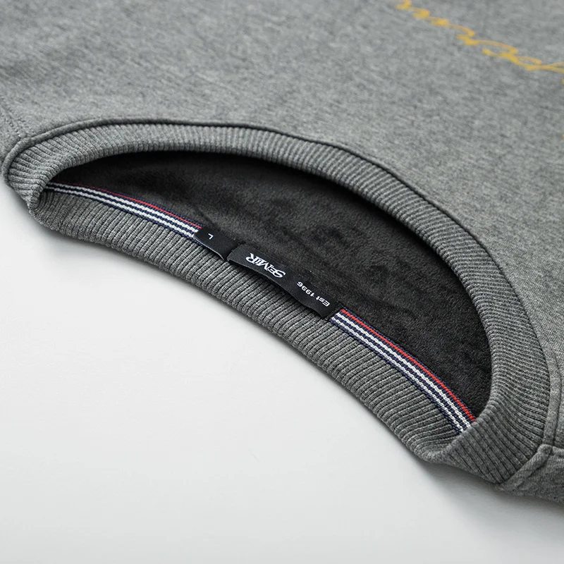 Мужской бархатный свитер SEMIR Повседневный пуловер с круглым вырезом толстовка в