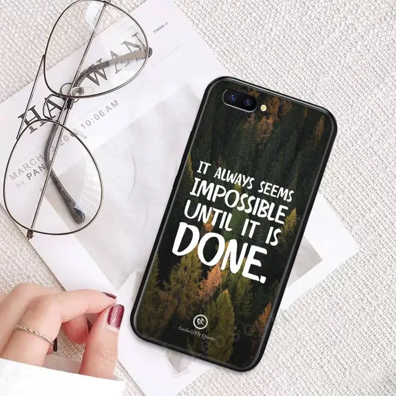

Word phrase inspirational Phone Case For OPPO R9 R11 R15 R17 RENO Realme S PLUS Normal 2z 3 5 C2 pro