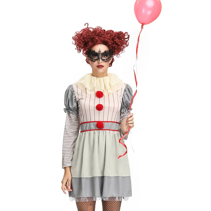 Umorden IT Movie Pennywise косплей страшный клоун костюм для женщин подростков девочек