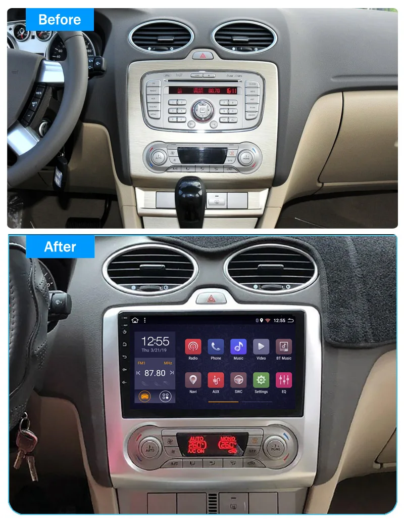 Автомагнитола 9 дюймов Android 11 мультимедийный видеоплеер для Ford Focus EXI MT 2 3 Mk2 2006-2014