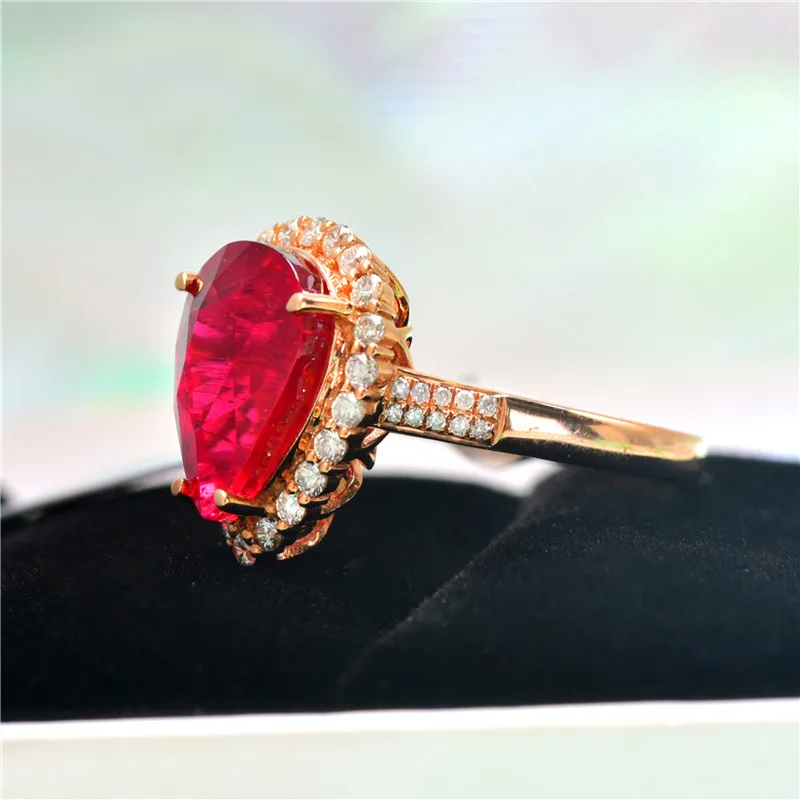 Кольцо инкрустированное красный жемчуг ювелирные изделия Индивидуальные