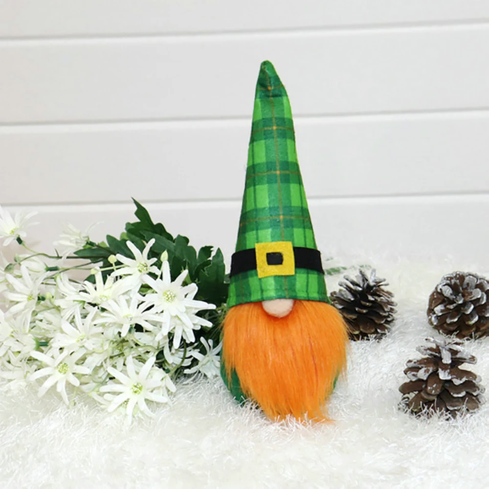 

2021 Hot Sale St. Patrick's Day Plush Doll Clover Dark Green Faceless Stuffed Toys Irish Festival Gnome Cloth Doll Cute Gift Kid
