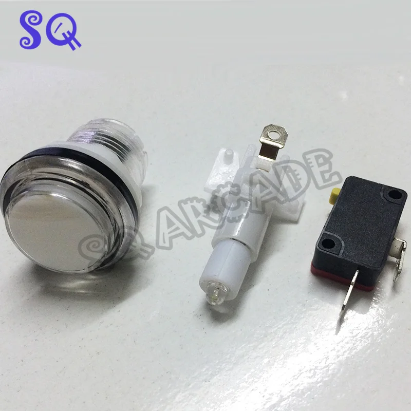 

free shipping 10pcs 33mm round illuminated colorful Push Button arcade game kits in coin opertated games