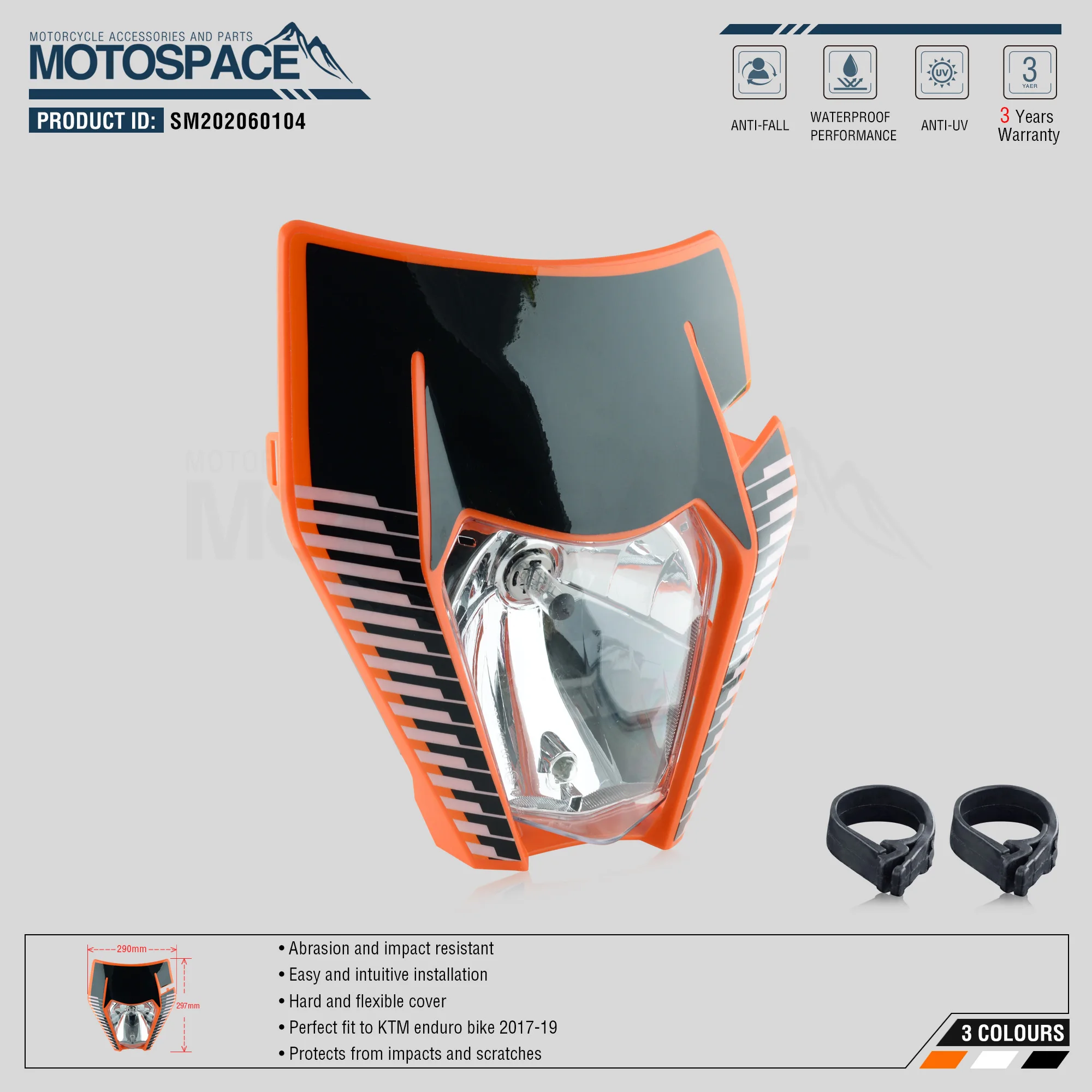 Налобный фонарь Spacemotors с наклейкой для KTM SX F EXC XCF SMR 2017 2018 2019 мотоцикла кроссового