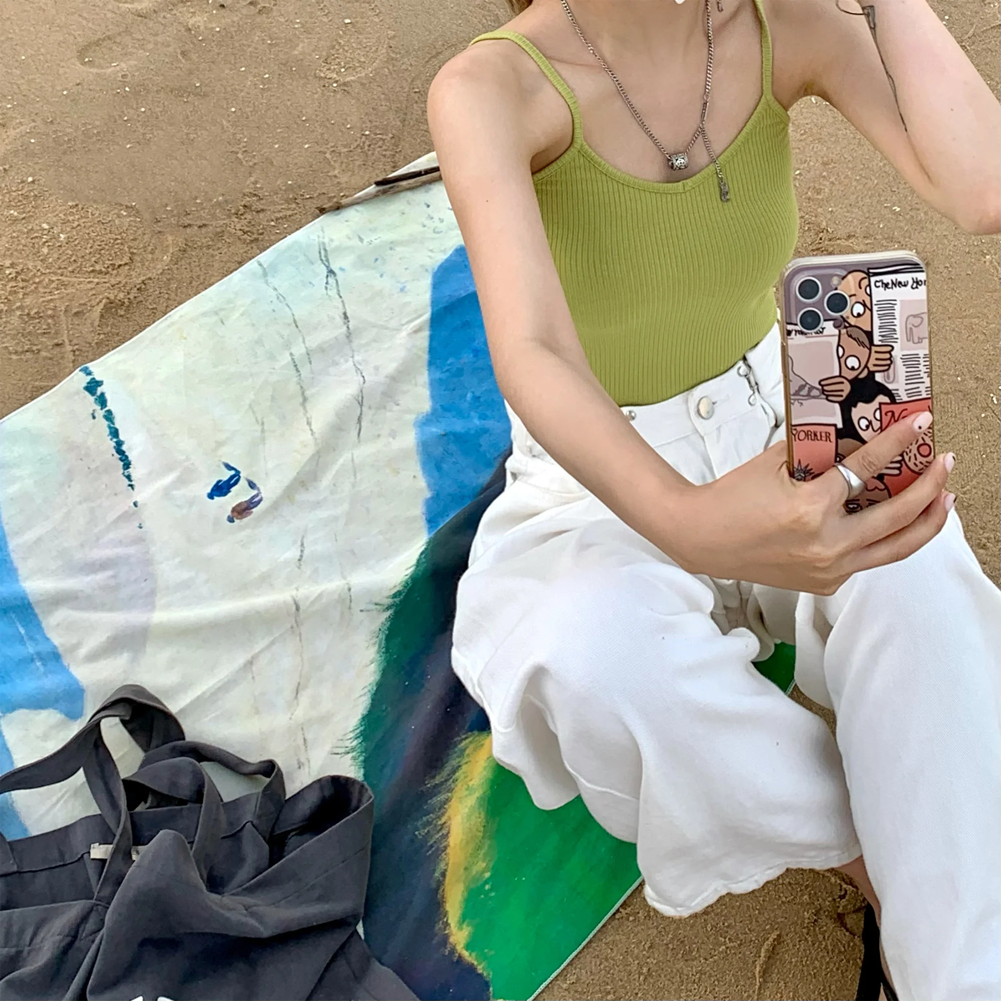 Women's Vest Self-made Six Color V-neck Sling 2021 Korean Version Summer New Pure Fashion Versatile Short Top | Женская одежда