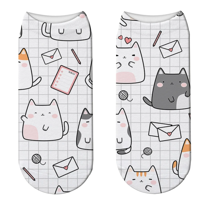 Модные женские туфли из хлопка и 3D детские носки с принтом изображением животных