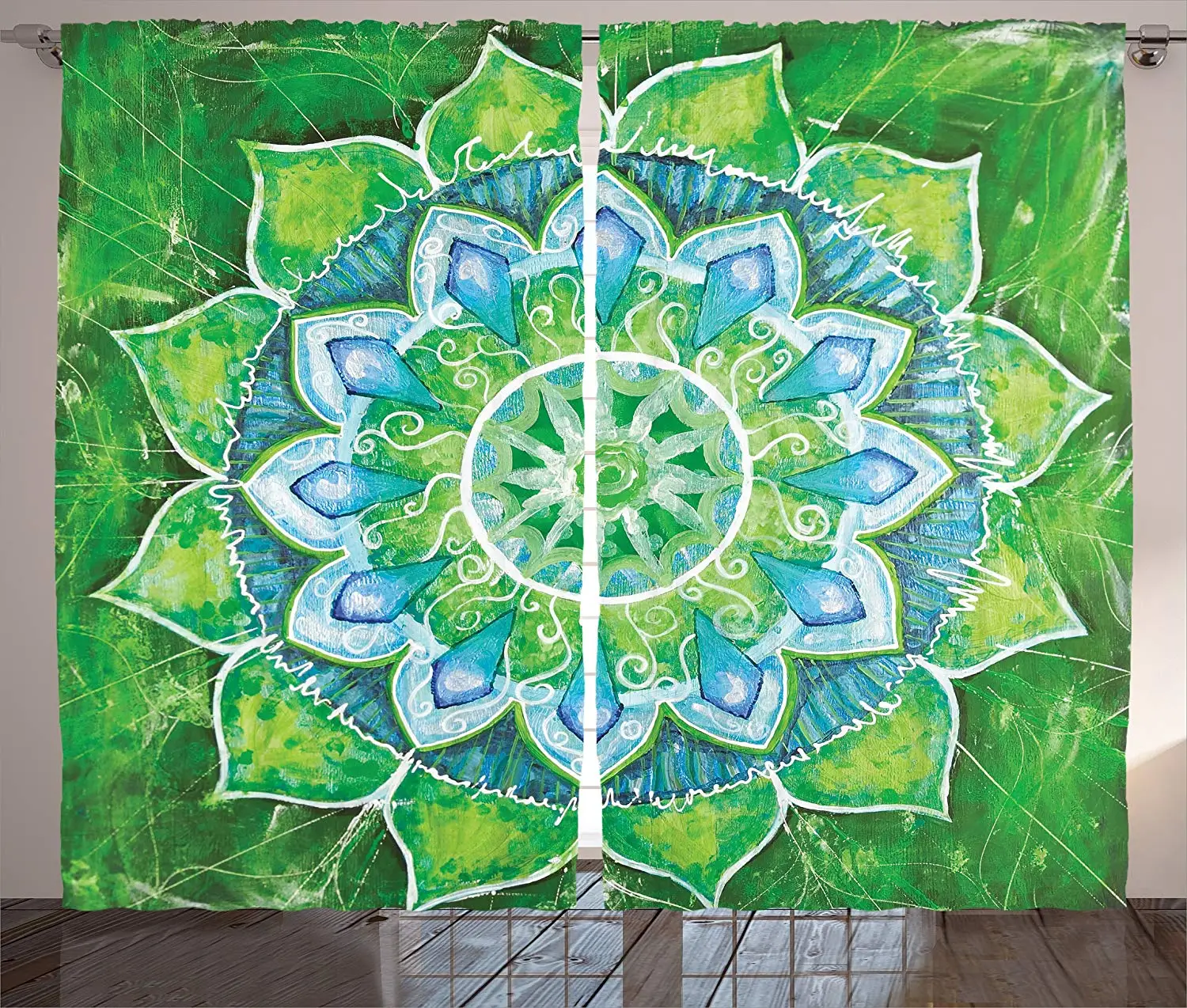 Занавески с мандалой грандиозная Мандала листьями символом природы и дзен принт