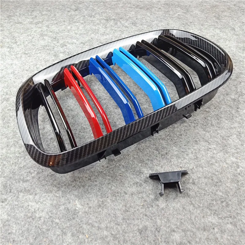 

Left & Right Front Mesh Grille For B-MW X5 E70 X6 E71 2007 2008 2009 2010 2011 2012 2013 Carbon Look ABS Car Bumper Grilles