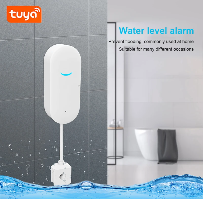 

Система охранной сигнализации Tuya, Автономная Wi-Fi сигнализация для утечки воды, детектор, оповещение о переполнении