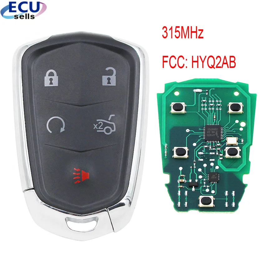 Умный дистанционный ключ 4 + 1 / 5 кнопочный для Cadillac SRX/ATS/XTS/XTS L/CTS/XT5 Escalade ESV 315 МГц FCC: