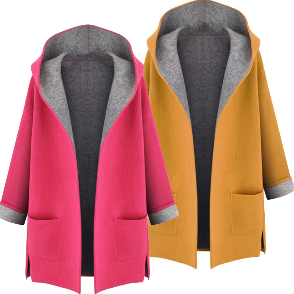 Зимнее пальто женский модный Тренч длинное свободная верхняя одежда Женское