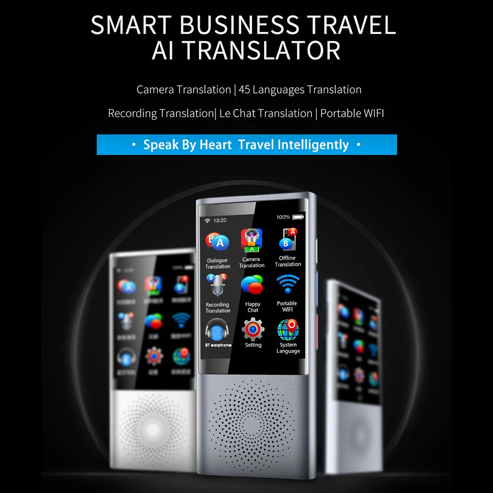 Boeleo W1 AI Voice Photo Translator 2," сенсорный экран 4G wifi 8 Гб памяти 2080 мАч 77 языков путешествия бизнес OTG перевод