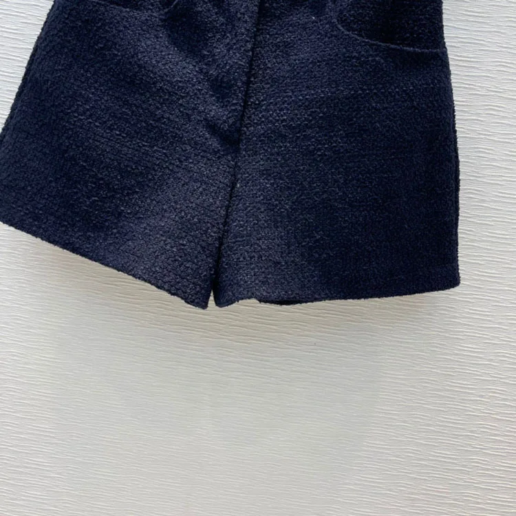 Fashion Tweed Shorts for Women Summer 2020 High-end Brand New High Waist Straight Shorts Top Quality Blended Knitted Shorts Lady
