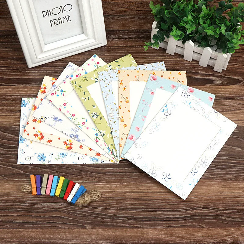 9 шт. бумажная фоторамка-конверт с зажимами и веревкой 2 м 7 дюймов настенный