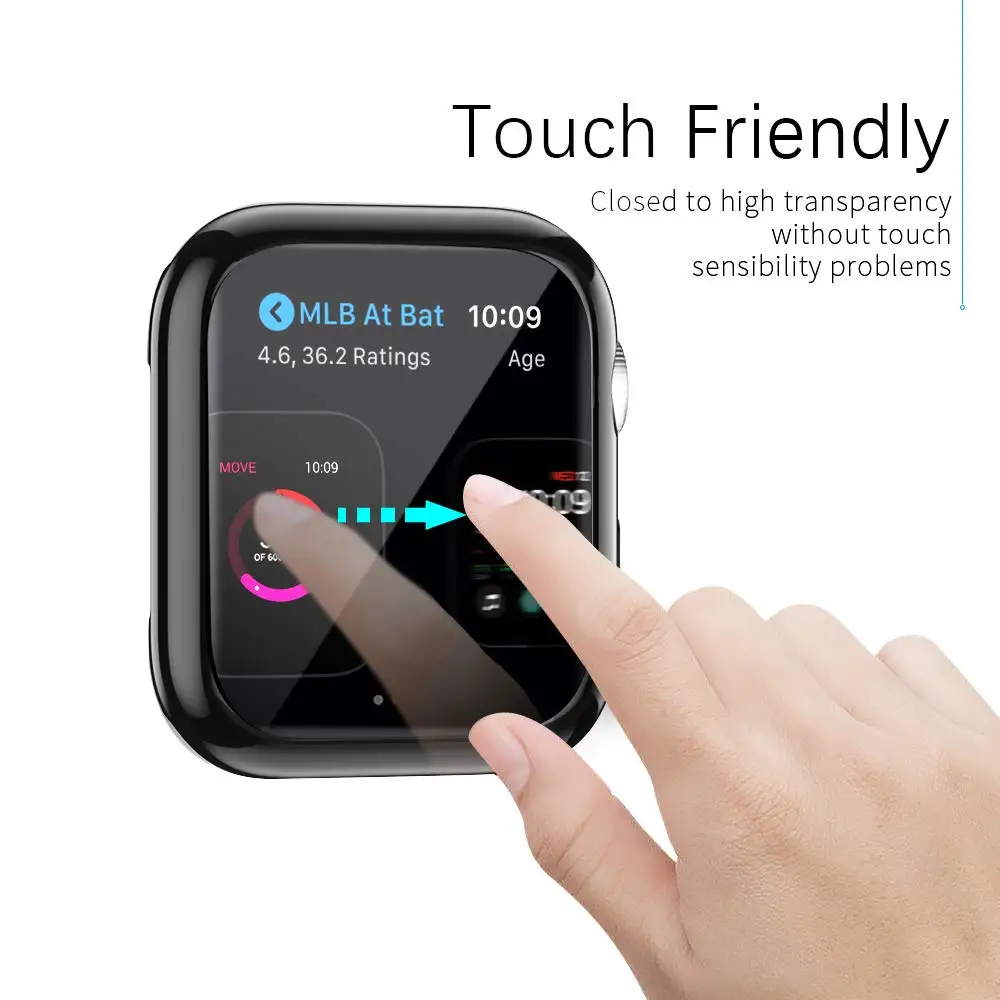 360 Тонкий чехол для часов Apple Watch чехол 4 3 2 1 42 мм 38 мм мягкий прозрачный ТПУ защитный экран для iWatch 4 3 44 мм 40 мм
