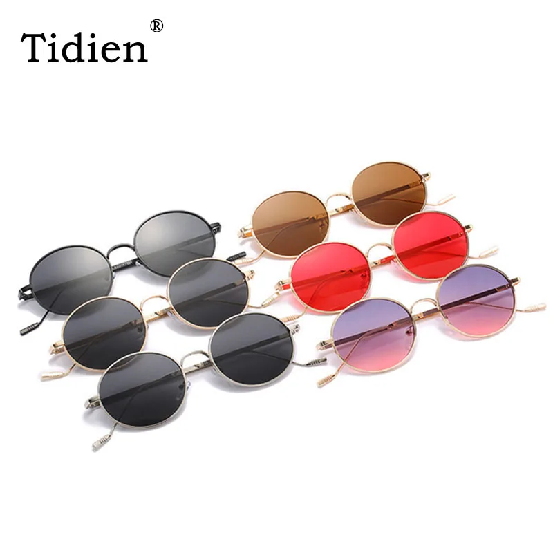 

Tidien Round Sunglasses Women 2020 Alloy Frame Vintage Luxury Brand Designer Ladies Sun glasses Wholesale for UV400 HL9070