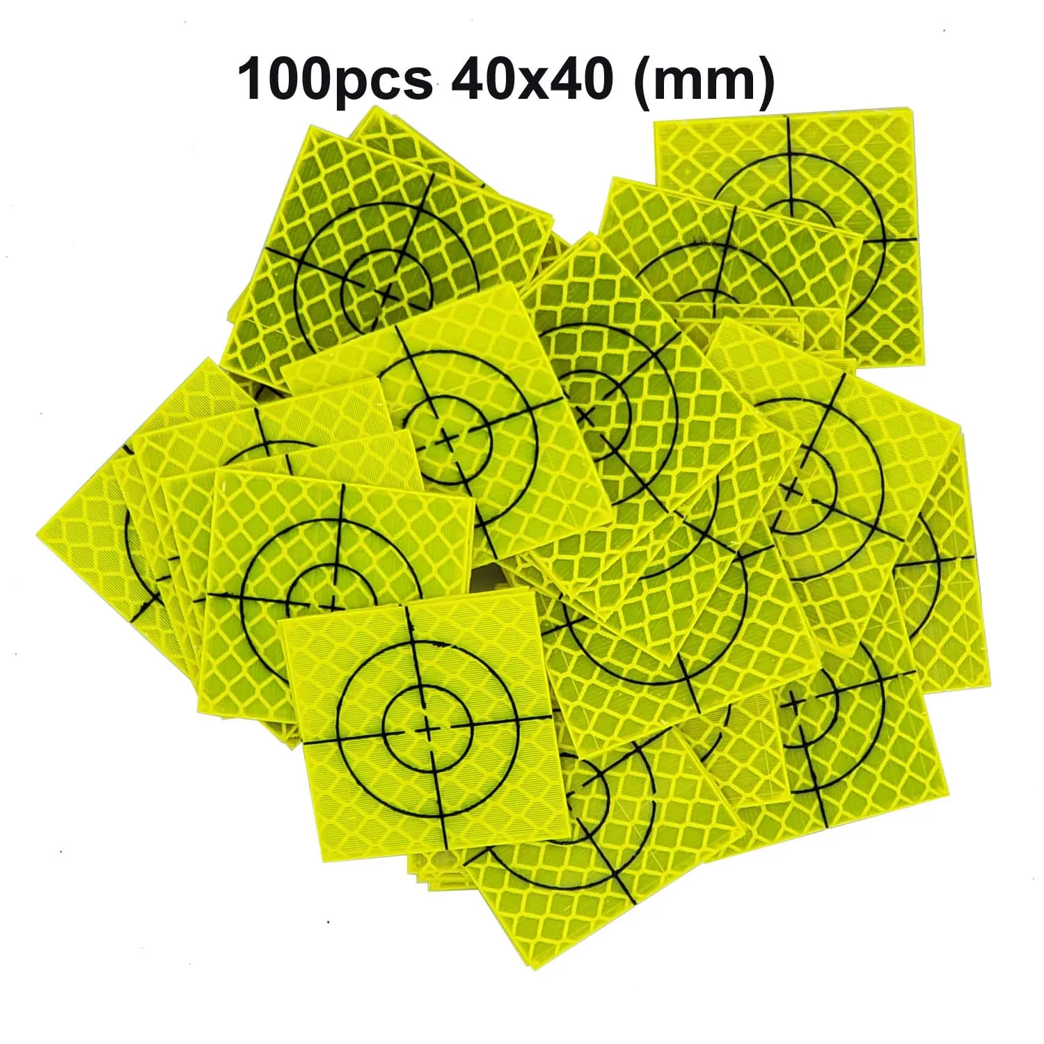 100pcs флуоресцентный желтый-зеленый лист отражателя 40x40 мм Светоотражающие мишень для тахеометра