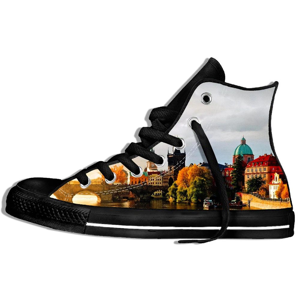 Prague City Printing Men/women Summer Sneakers Brand Design Czech Republic Casual Shoes | Обувь