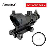 hunting triji acog style 4x32 optical riflescope red dot tactical reticle rifle scope shooting sight for ar15 m4 m16 caza sight
