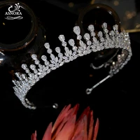 new design cubic zirconia princess tiara crown bridal wedding hair accessories halo headband