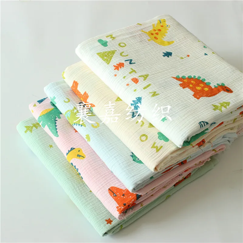 

All Cotton Fabric Double Cotton Crepe Dinosaur Baby Children Blanket Pajama Cover Cartoon Fabric