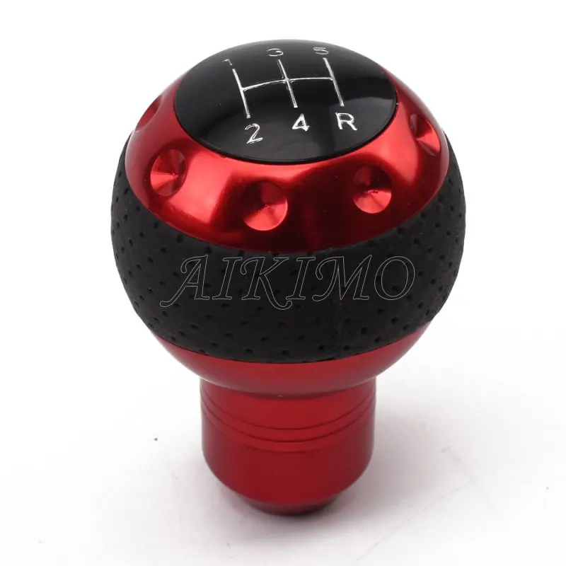 3 цвета Стайлинг автомобиля мета + кожа ручная передача 5 скоростей ручка