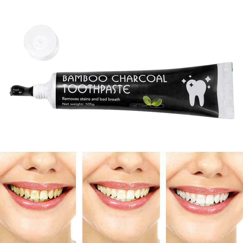 

Bamboo Charcoal Toothpaste Teeth Whitening Black Removes Stains Tooth Care BFC996