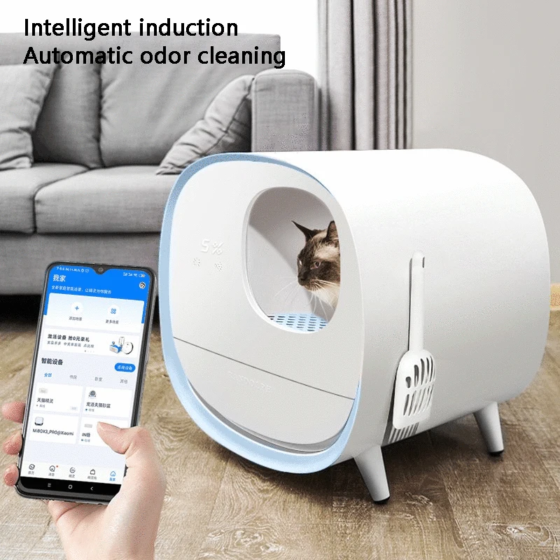 

2021 New Pet Cat Litter Box Fully Enclosed Cat Poop Tray Cat Toilet Pet Supplies Hot Sale