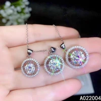 kjjeaxcmy fine jewelry 925 sterling silver inlaid mosang diamond gemstone ladies pendant necklace vintage support detection