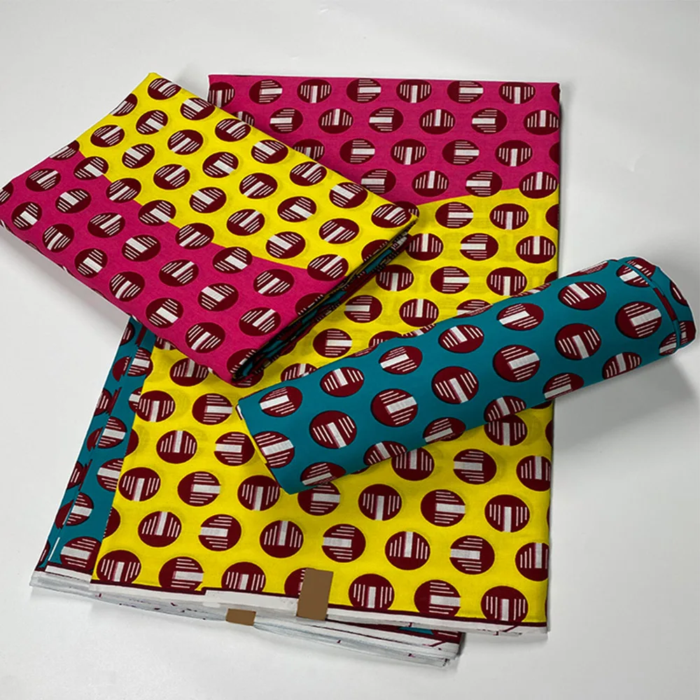 

100% cotton Africa Wax fabric High Quality 2021 New Arrive Real Wax 6 Yards/ African Wax Print Fabric Guarantee Soft Wax Fabrics