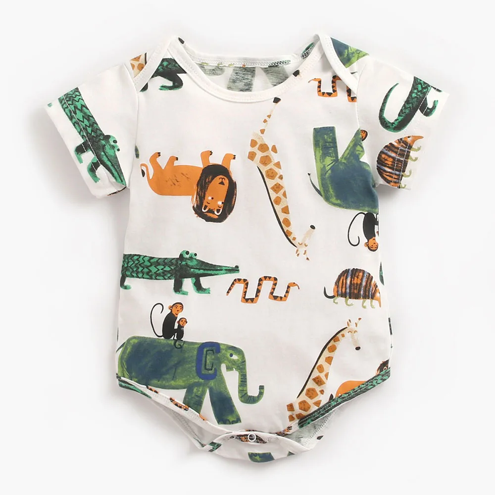 

31 styles Baby Cartoon Print Rompers Summer Short Sleeve Infant Jumpsuit Newborn Clothes Boy Girl Fashion Pajamas Clothing 0-3T