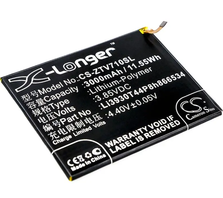 Аккумулятор cameron sino 3000 мА · ч для мобильного телефона ZTE Blade V7 Max с двумя SIM-картами Li3930T44P8h866534