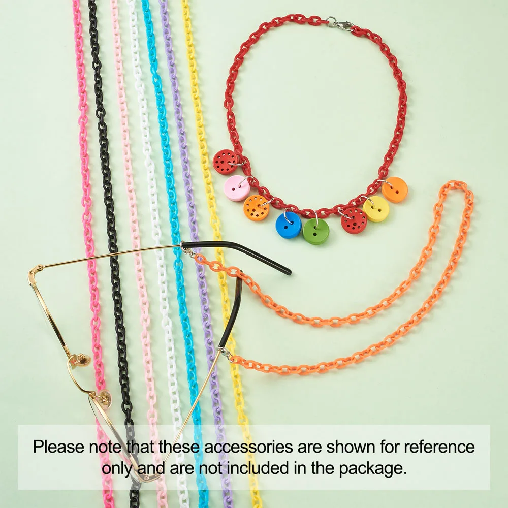 36 Strands/Box ABS Plastic Cable Chains Oval Lobster Clasps Keychains Rings Findings DIY Jewelry Necklaces Bracelets Making