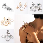 Кольцо женское металлическое Docona, в богемном стиле, в виде змеи, паука