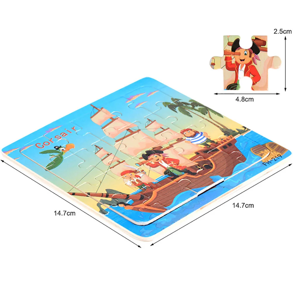 

4Pcs Wooden Cartoon Dog Rabbit Jigsaw Puzzles Educational Toys for Toddlers Kids