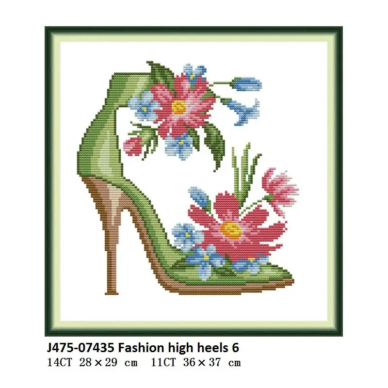 Cross Stitch J475 Joy Sunday модная обувь на высоком каблуке штампованные наборы для вышивки крестом Набор для вышивки ткань для вышивки крестом иглы нить DMC DIY рукоделие - Цвет: Cross Stitch J475