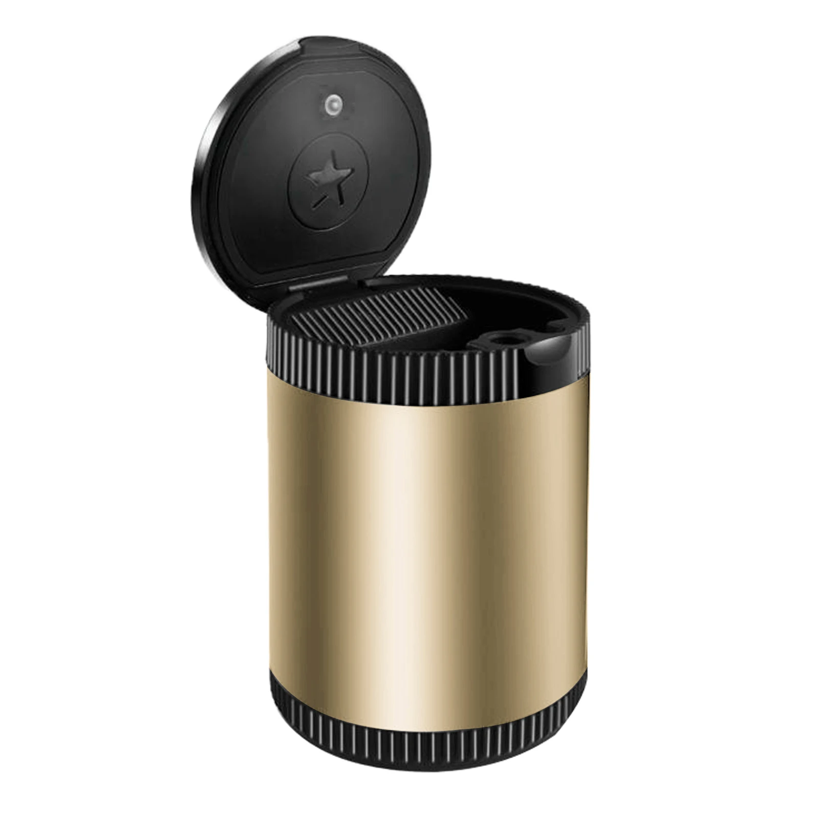Car Ashtray with LED Light Ash Tray Aluminum Cup Portable Smokeless Auto |