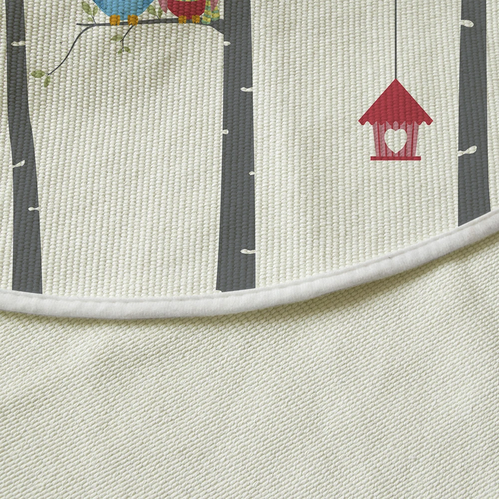 

Silstar Tex Bird Of Minerva Circular Rug Baby Bedside Mat Carton Weave Nature Cotton Carpet Pad Floor Protector For Gym Seaside